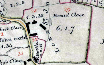 Unnamed Swineshead Manor shown on Inclosure Map of 1808
